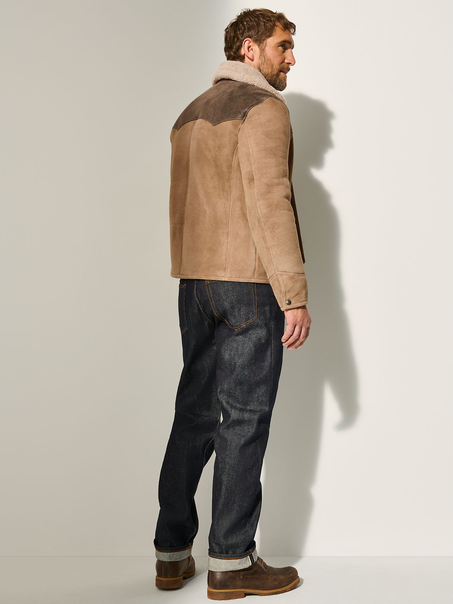 Men's Sherpa Linning Coat Jacket Brown