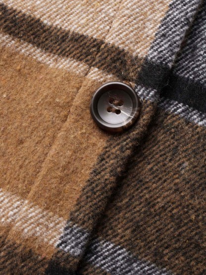 Plaid Flap Detail Sleeveless Jacket