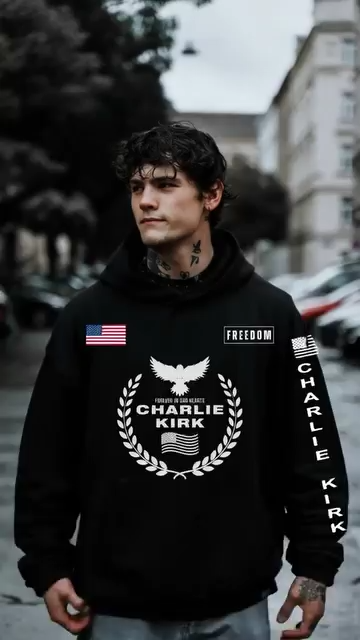 Men's US Freedom Print Long Sleeve Hoodie