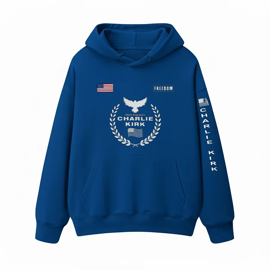 Men's US Freedom Print Long Sleeve Hoodie