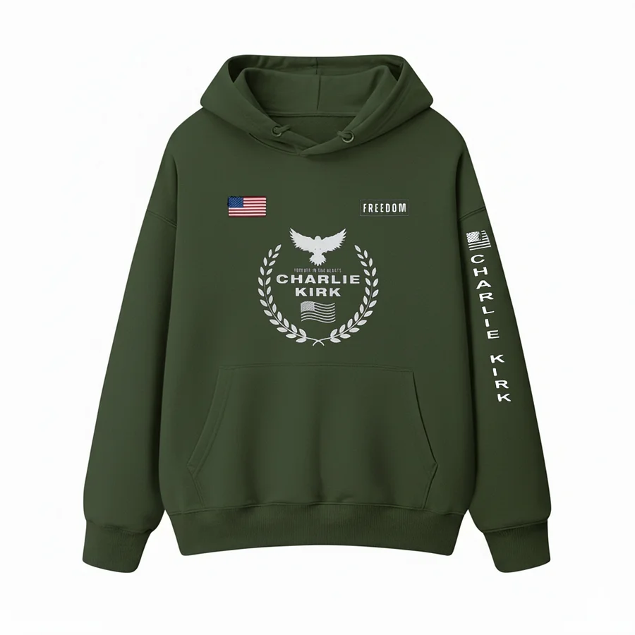 Men's US Freedom Print Long Sleeve Hoodie