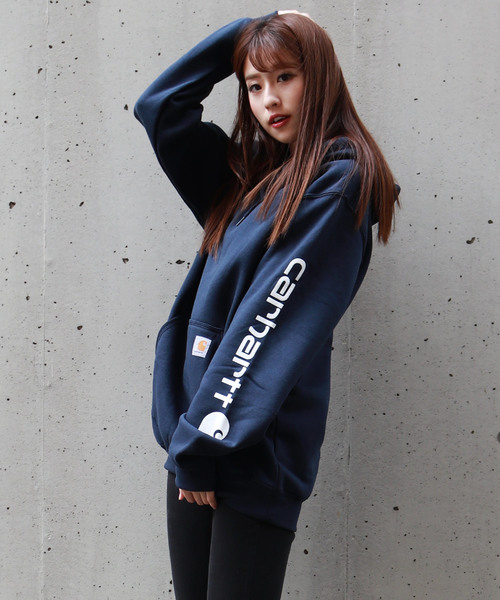 Women's Vintage Western Letter Logo Print Pocket Long Sleeve Hoodie