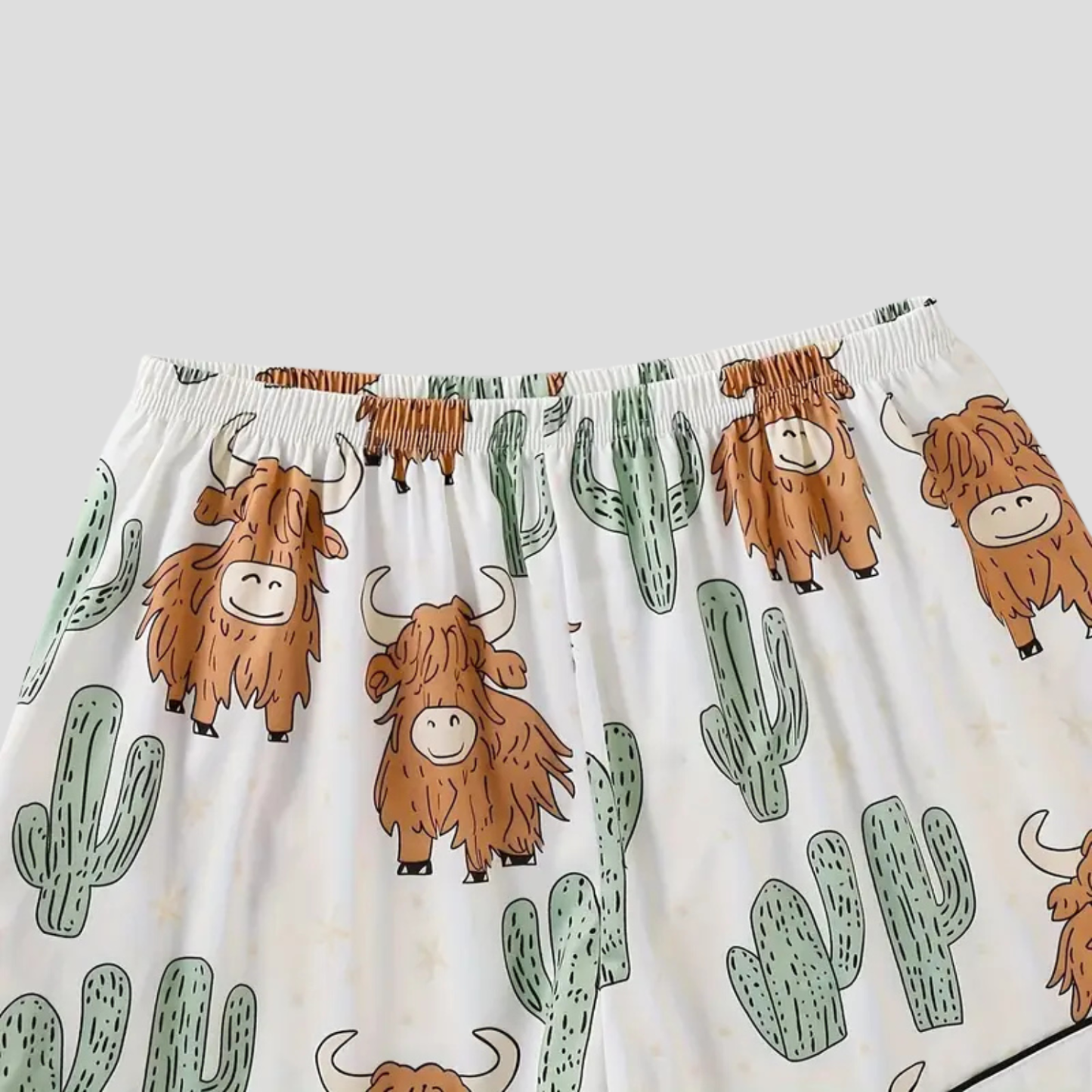 Highland Cow & Cactus Women's Pajama Set