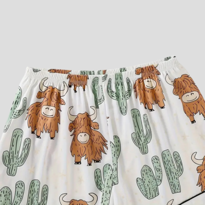 Highland Cow & Cactus Women's Pajama Set
