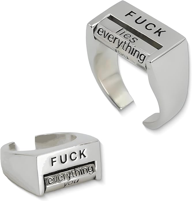 Fu*K Cre*Ring: Rotatable Inspirational Ring - Fidget Spinner for Anxiety, Unisex Gift