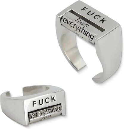 Fu*K Cre*Ring: Rotatable Inspirational Ring - Fidget Spinner for Anxiety, Unisex Gift
