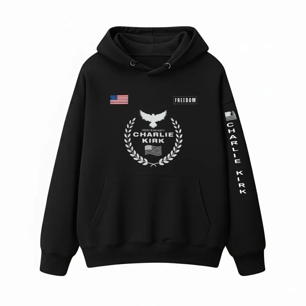 Men's US Freedom Print Long Sleeve Hoodie
