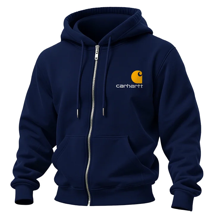 Stylish Urban Zip-Up Hoodie With City-Inspired Design