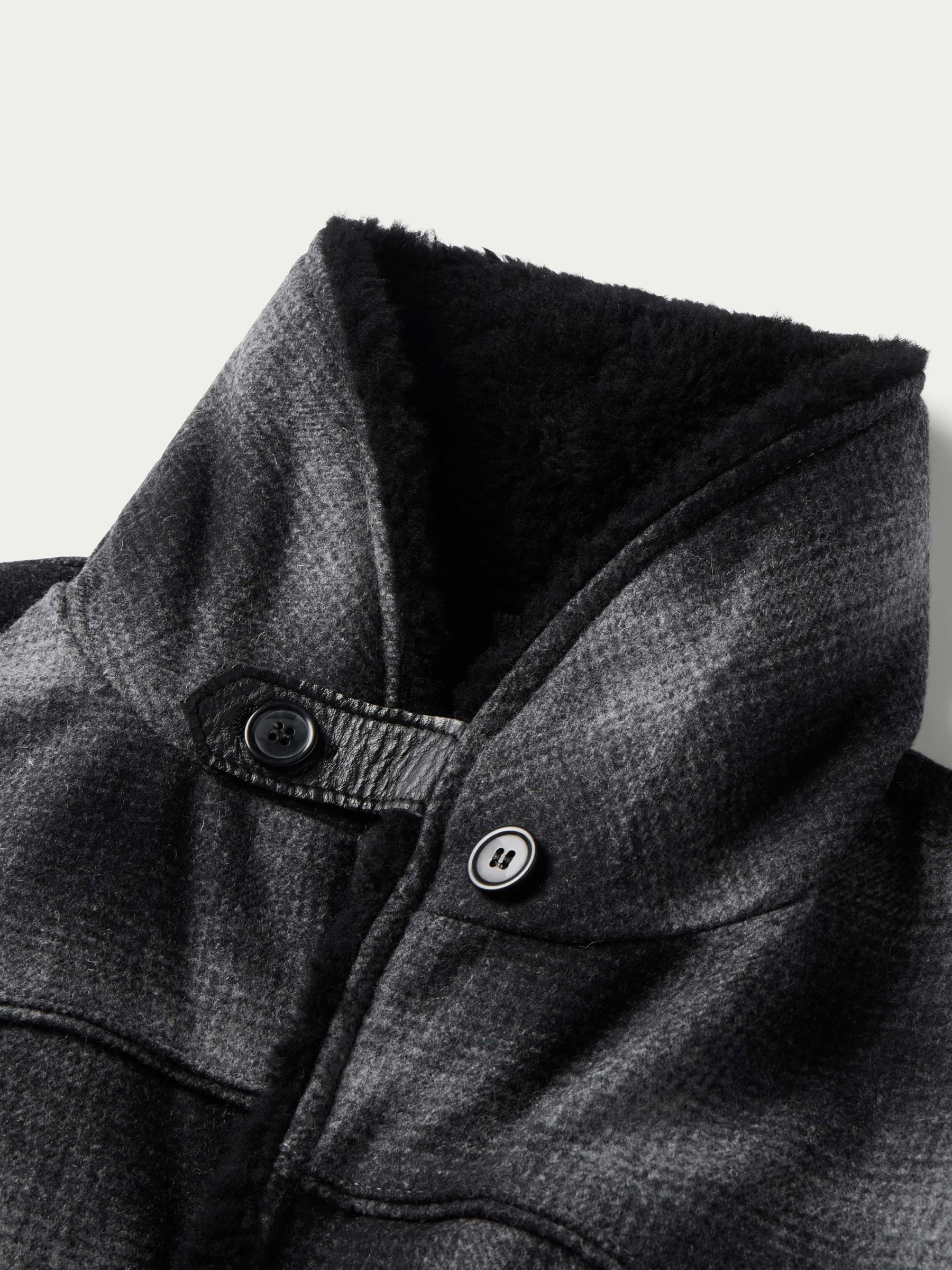 Wool Coat With Shearling Collar