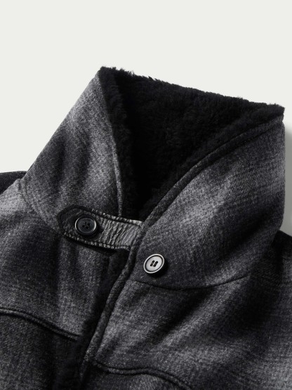 Wool Coat With Shearling Collar