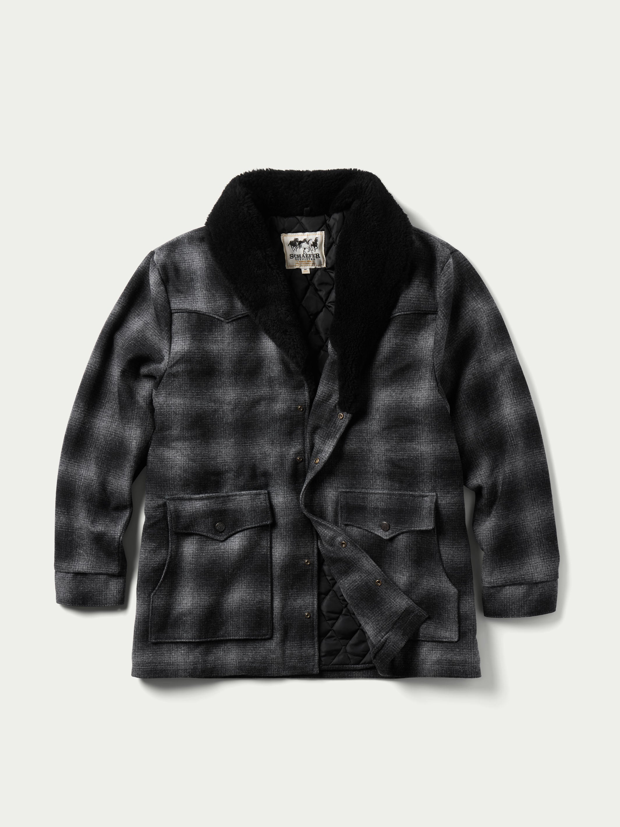 Wool Coat With Shearling Collar