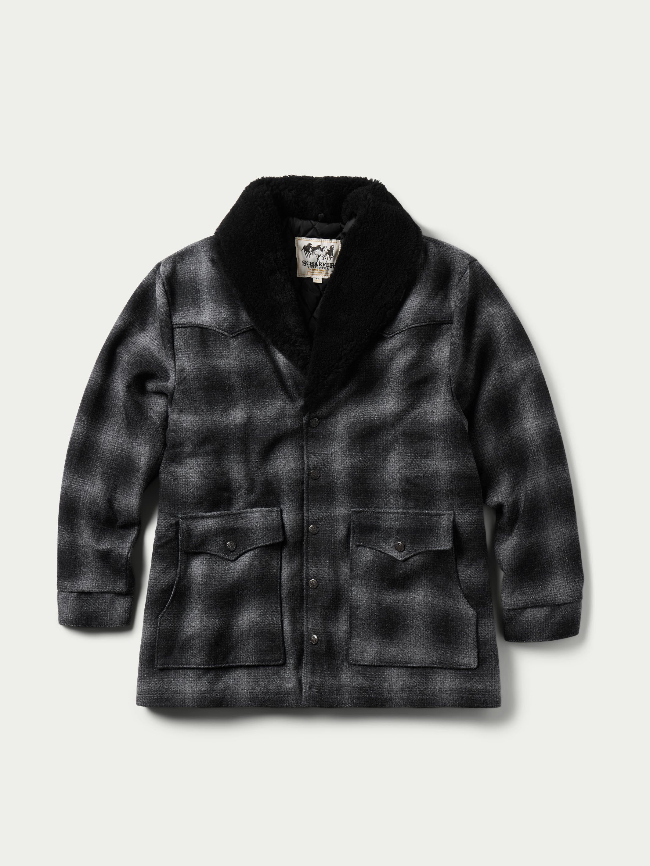 Wool Coat With Shearling Collar