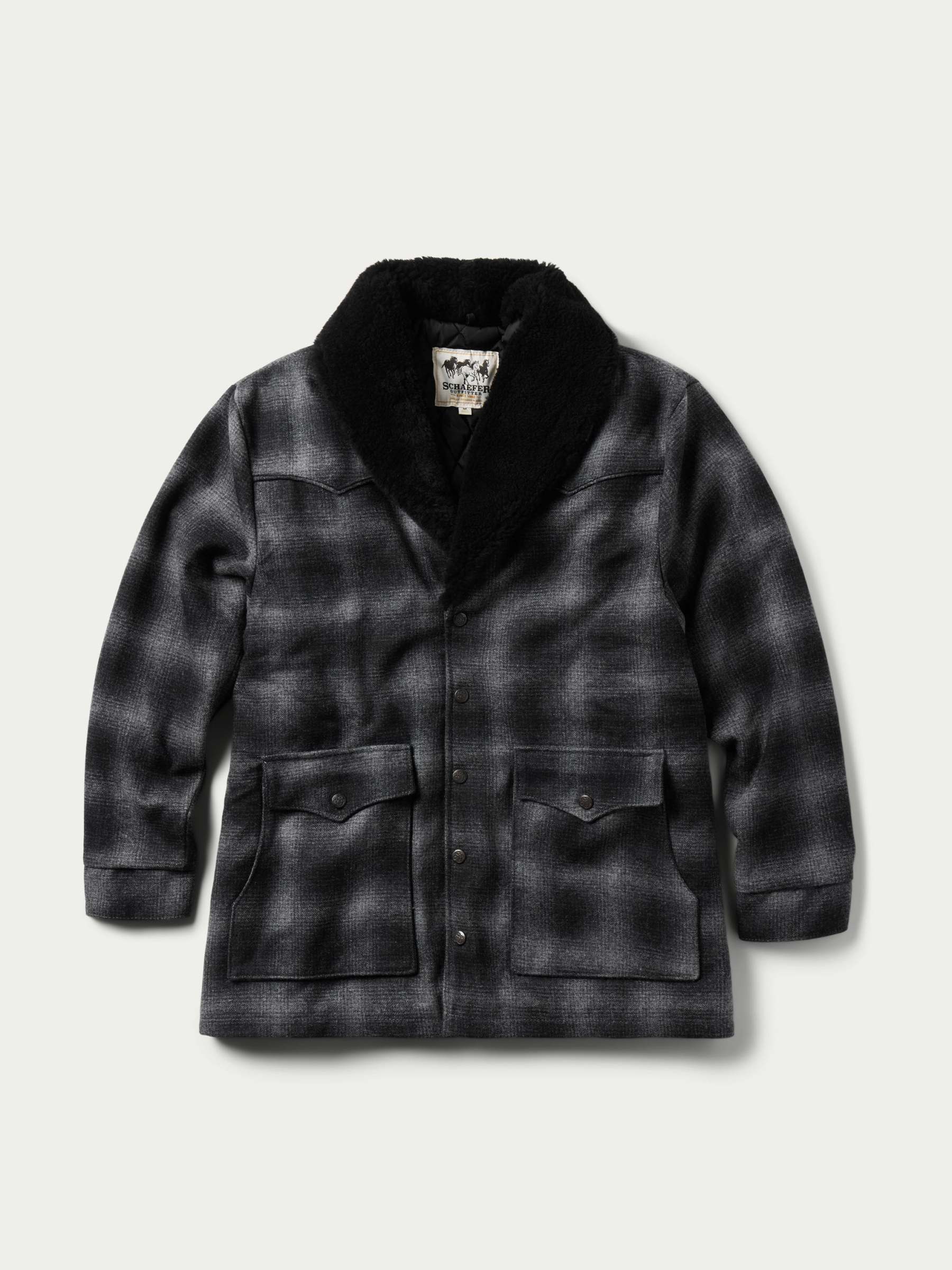 Wool Coat With Shearling Collar