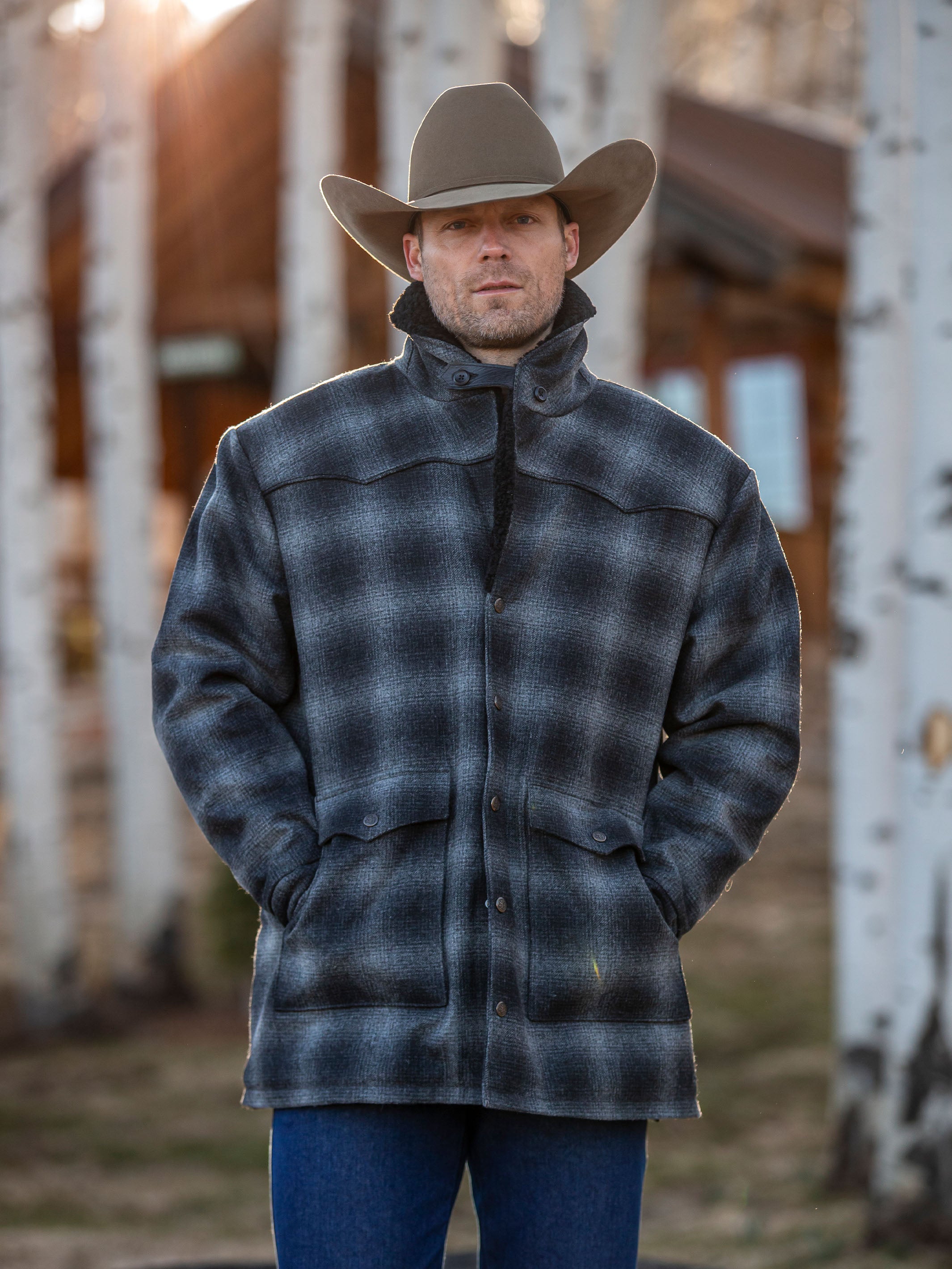 Wool Coat With Shearling Collar