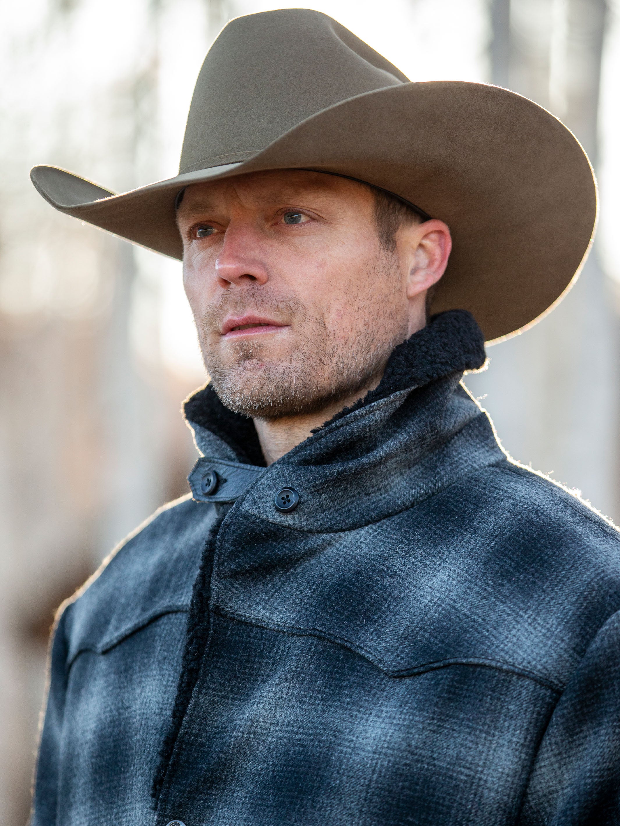 Wool Coat With Shearling Collar