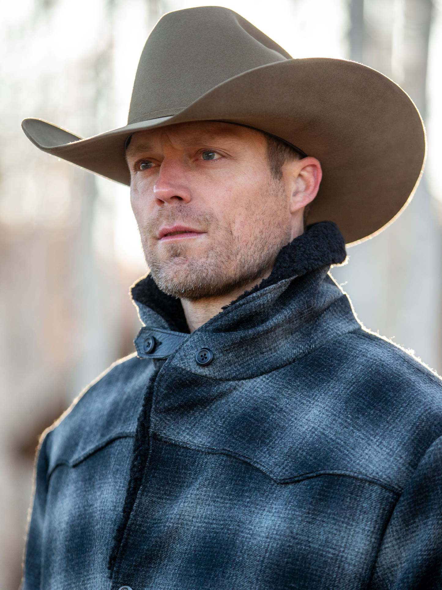 Wool Coat With Shearling Collar