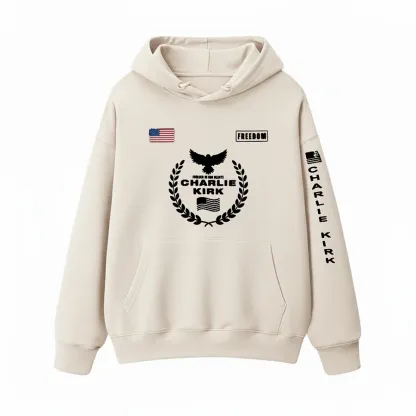 Men's US Freedom Print Long Sleeve Hoodie