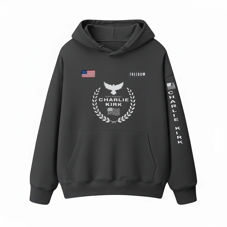 Men's US Freedom Print Long Sleeve Hoodie
