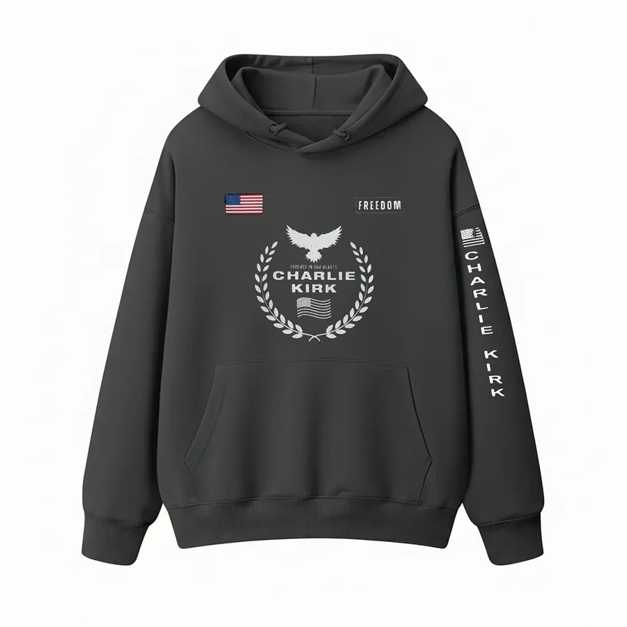 Men's US Freedom Print Long Sleeve Hoodie