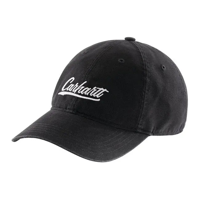 Canvas Script Graphic Cap Black