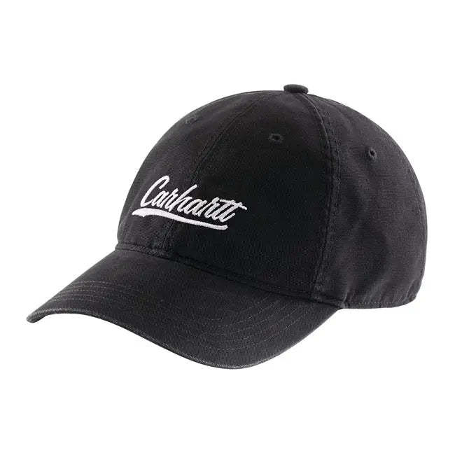 Canvas Script Graphic Cap Black