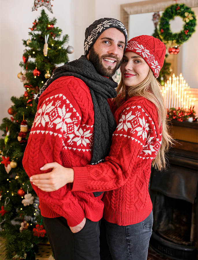 Fairisle Snowflake Zip-Neck Aran