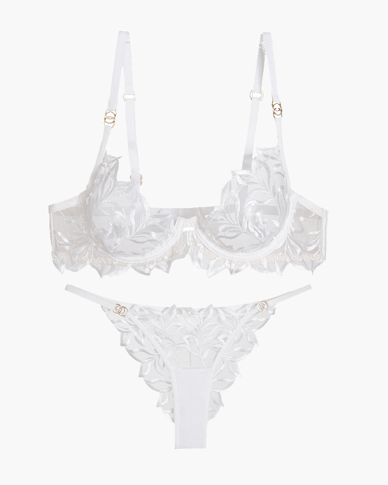 Embroidered Lace Bra and Panty 2 Sets