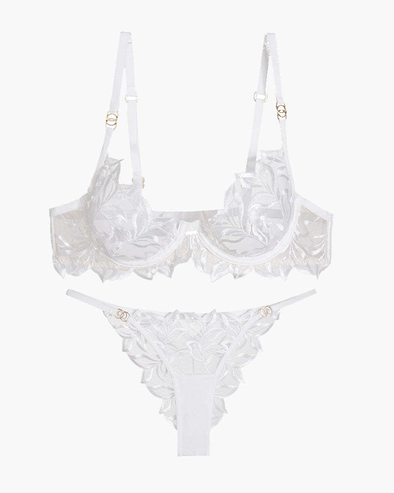 Embroidered Lace Bra and Panty 2 Sets