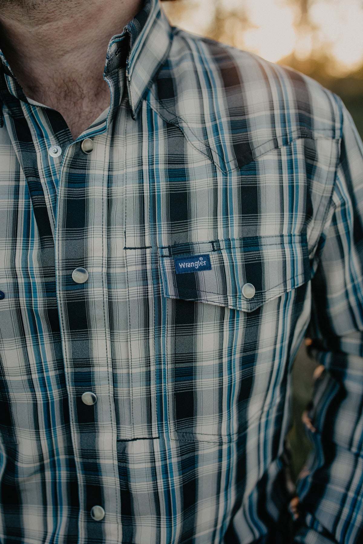 Wrangler Men's Plaid Performance Pearl Snap 