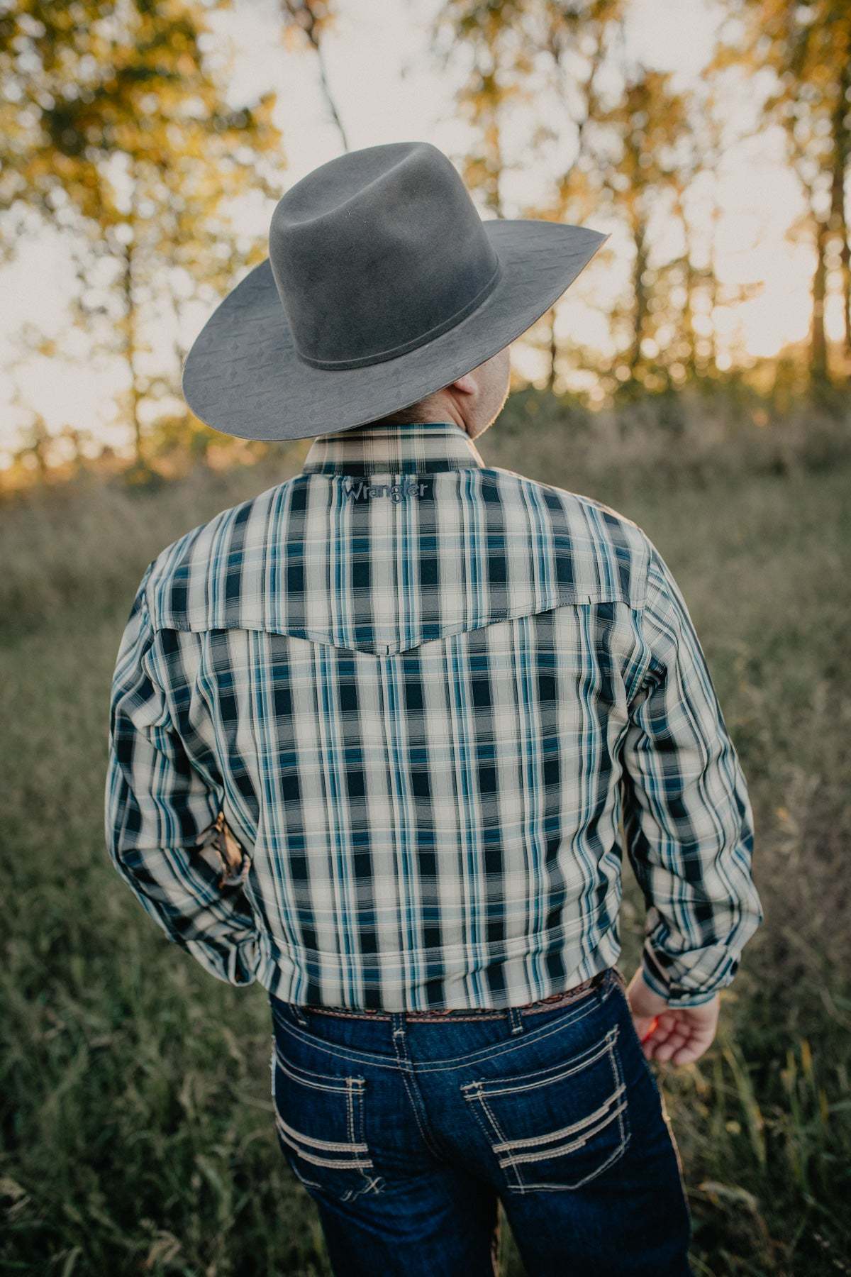 Wrangler Men's Plaid Performance Pearl Snap 