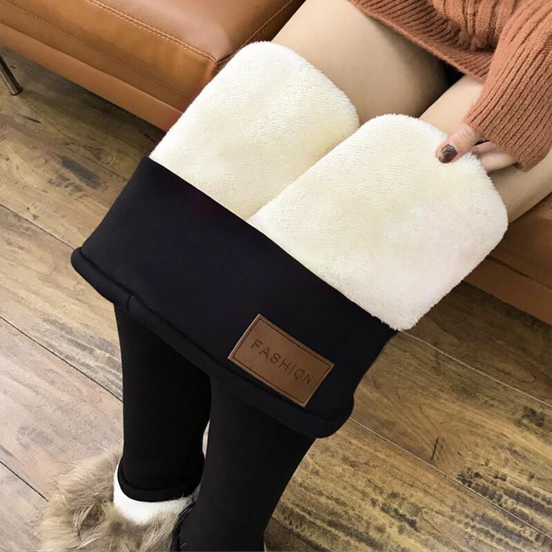 Women Lamb Fleece Warm Leggings
