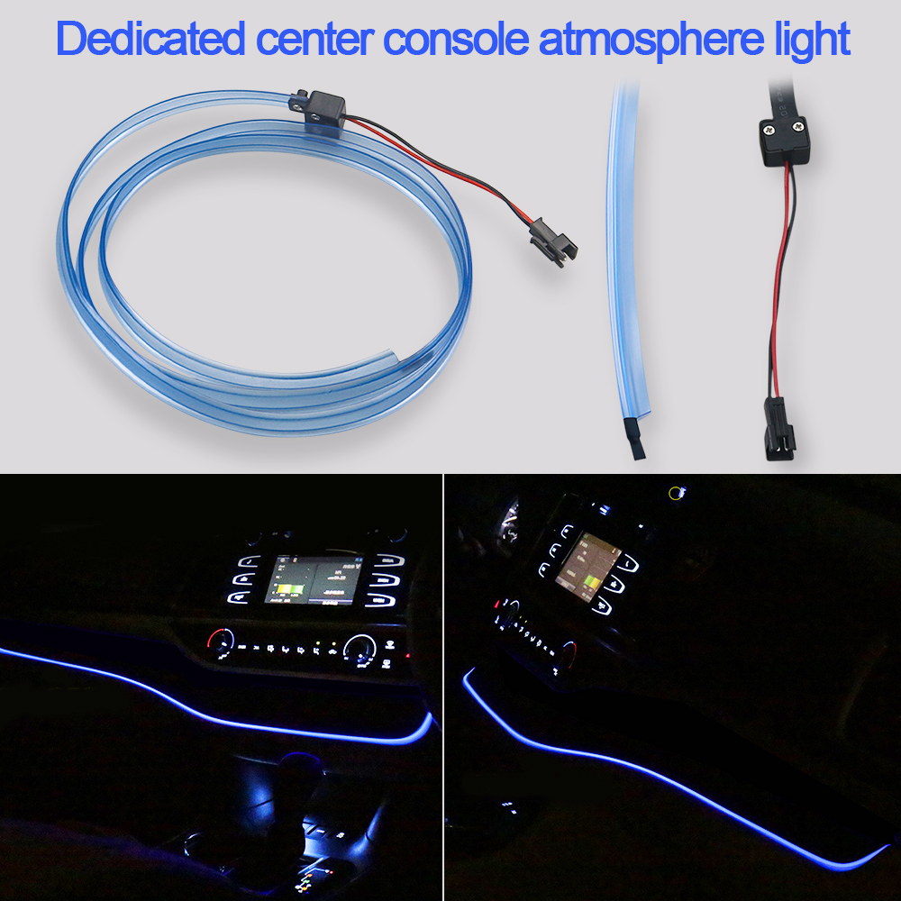 LED Car Console Center Atmosphere Decoration Blue Strip Dashboard Ambient Light