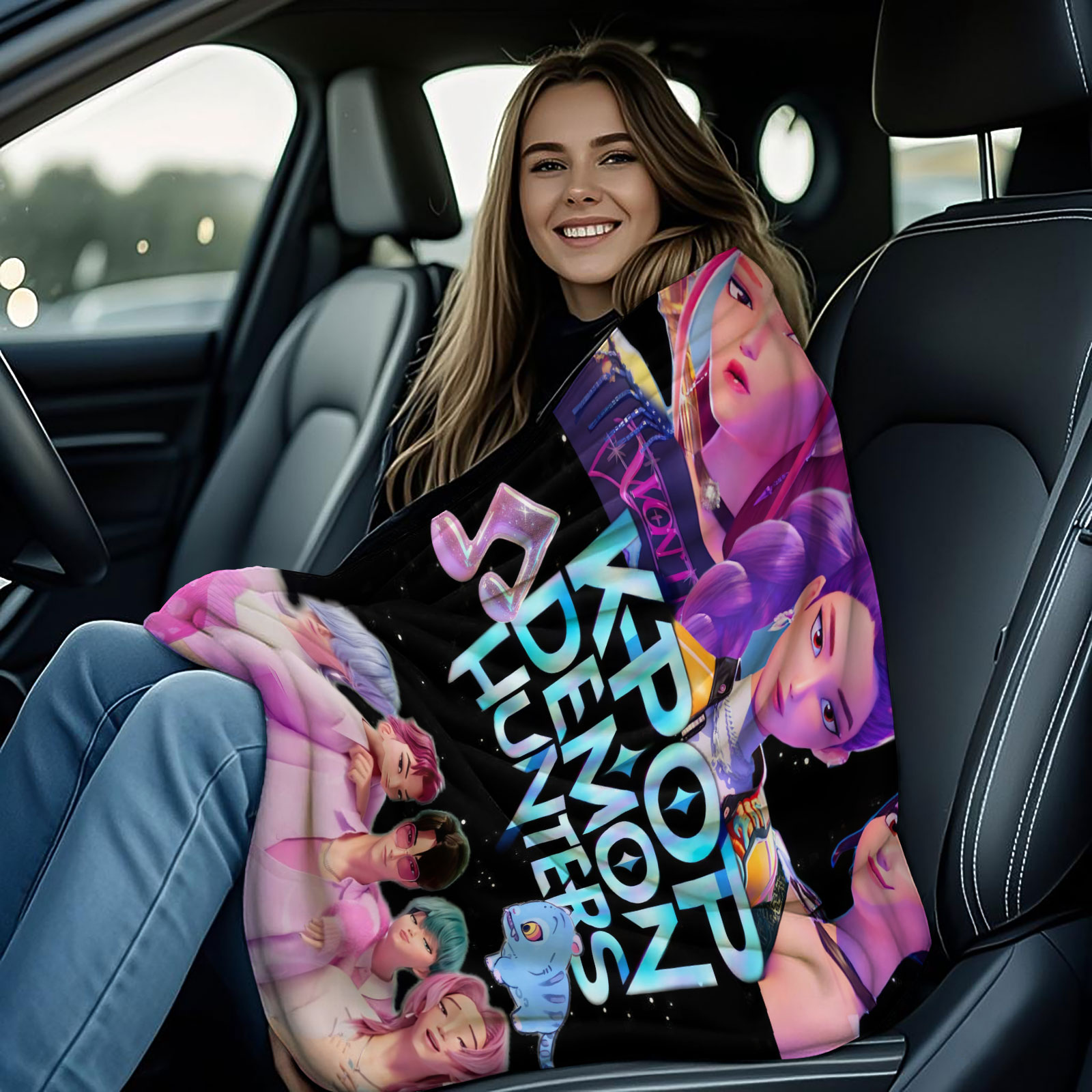 K-Pop Demon Hunter Flannel Throw Blanket Girl Team Hot Anime Warm Soft Winter Blanket for Living Room Sofa Bed Cover Fan Gift