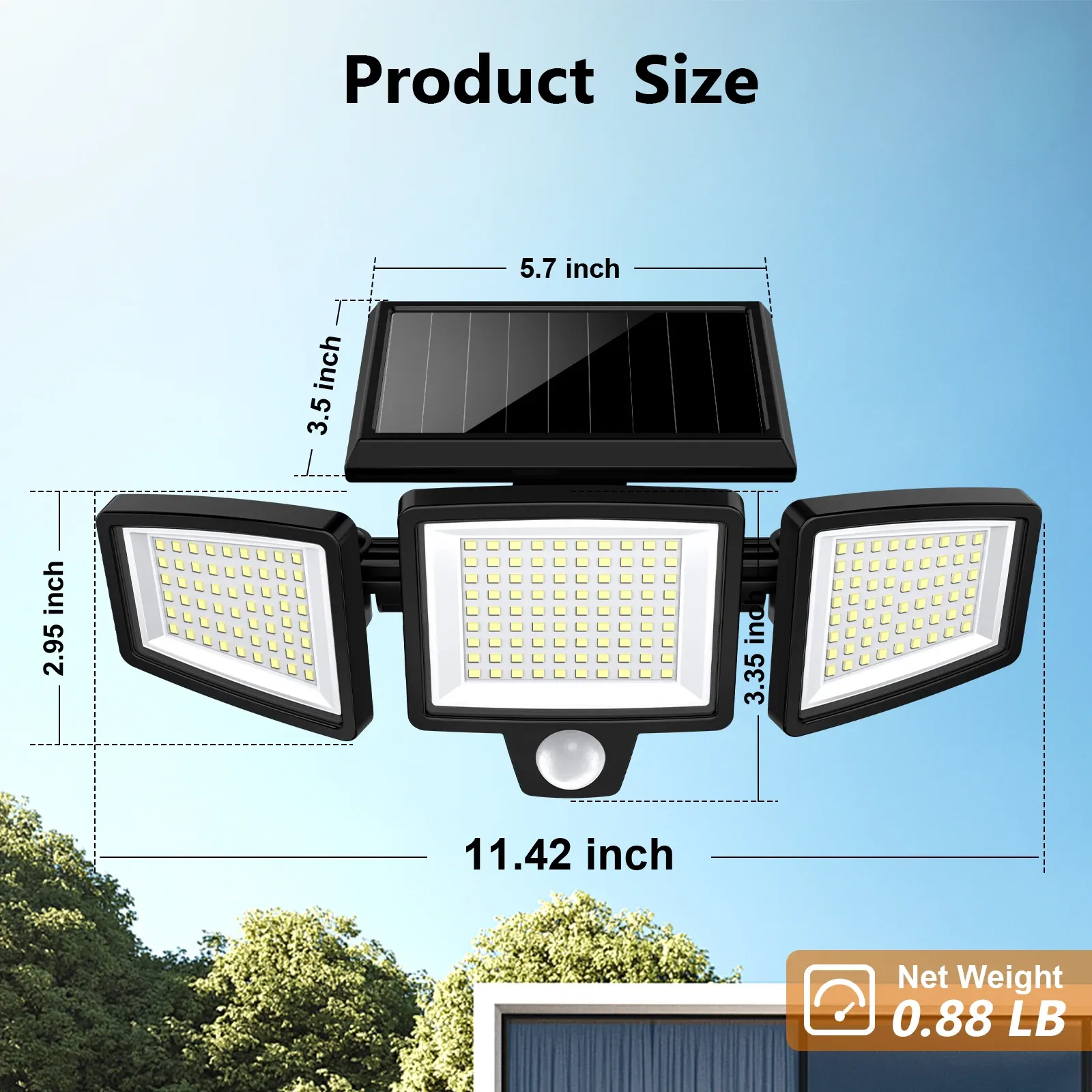 Solar LED Wall Light for Outdoor Use with Motion Sensor
