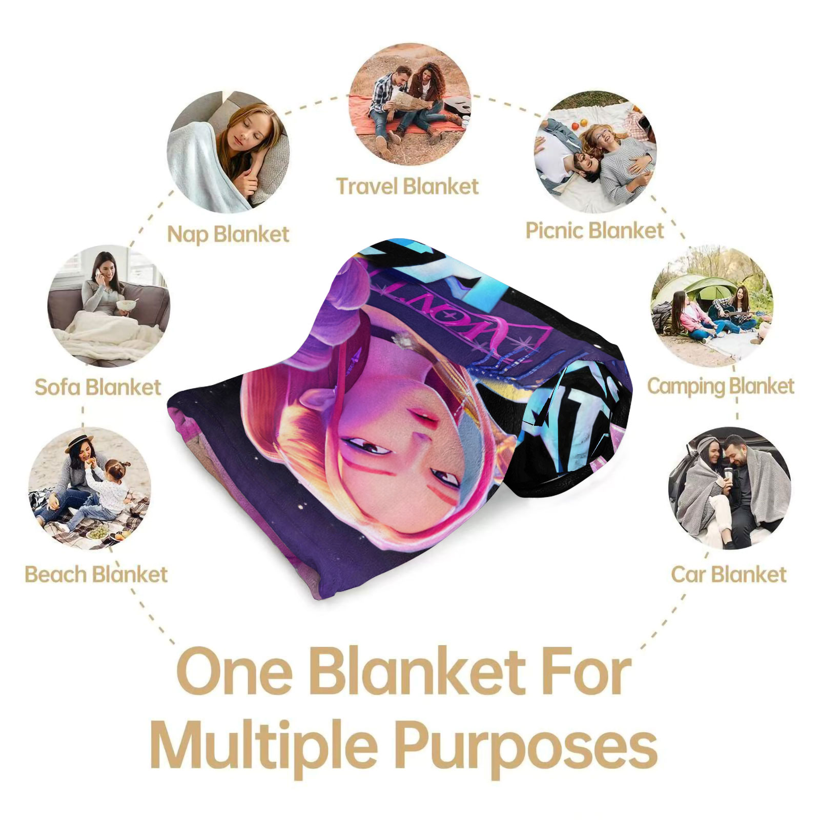 K-Pop Demon Hunter Flannel Throw Blanket Girl Team Hot Anime Warm Soft Winter Blanket for Living Room Sofa Bed Cover Fan Gift