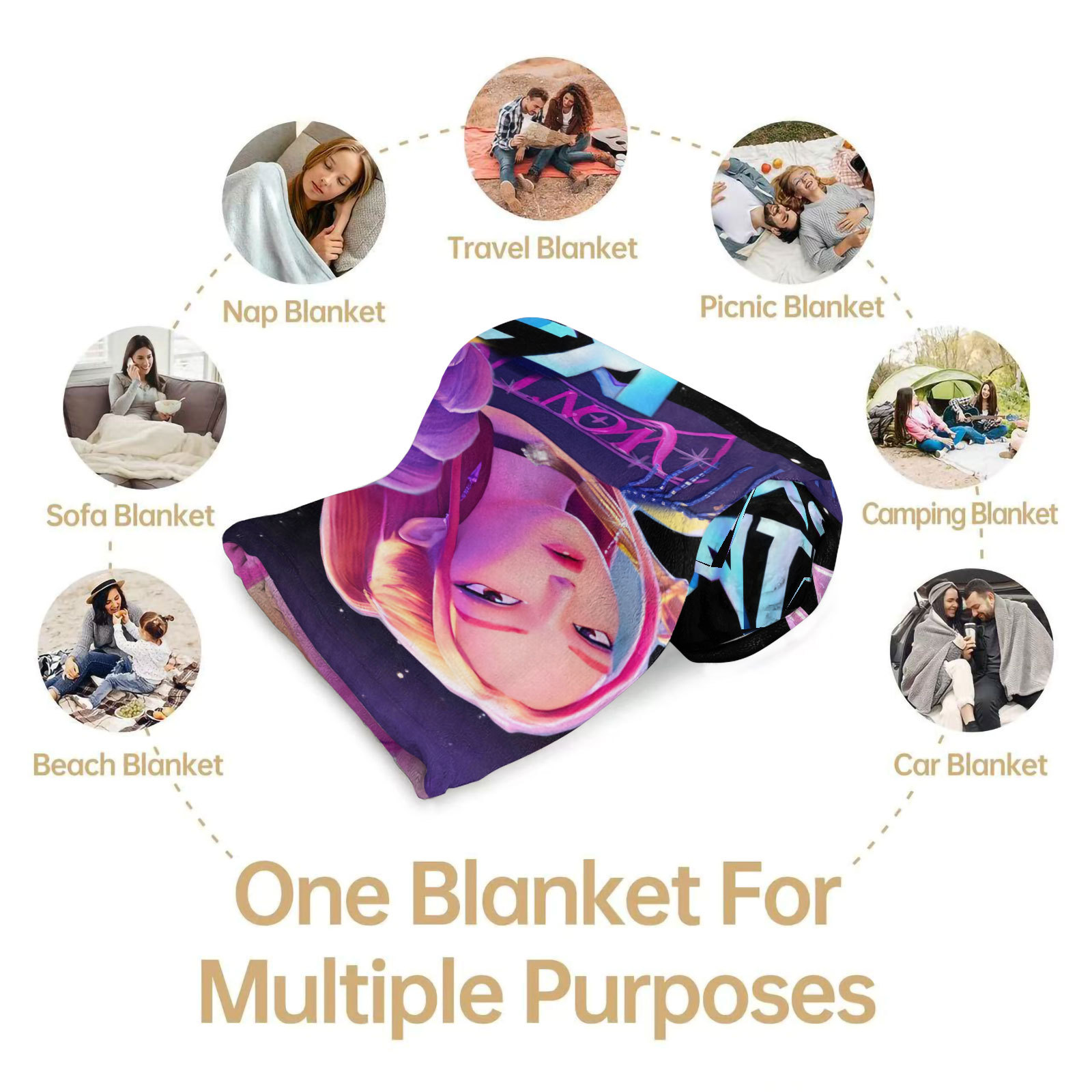 K-Pop Demon Hunter Flannel Throw Blanket Girl Team Hot Anime Warm Soft Winter Blanket for Living Room Sofa Bed Cover Fan Gift