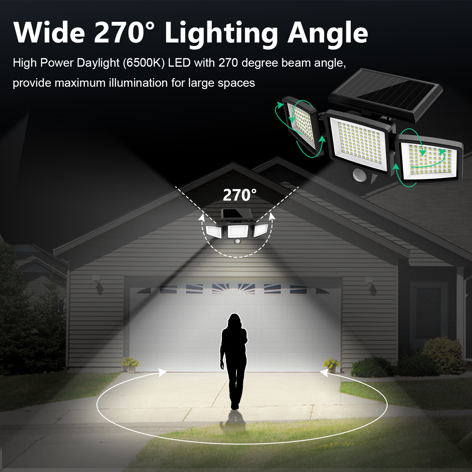 Solar LED Wall Light for Outdoor Use with Motion Sensor