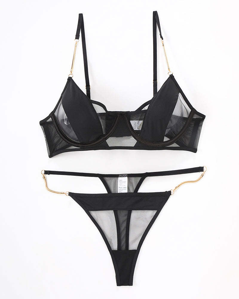 Push Up Chain Bra and Thong Set