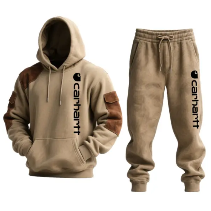 Men's Vintage Pocket Hoodie And Sweatpants Jogger Set