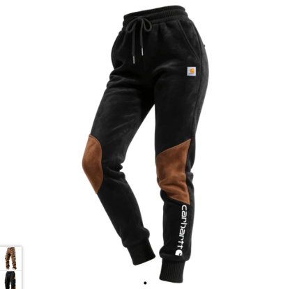Women's Contrasting Suede Track Pants