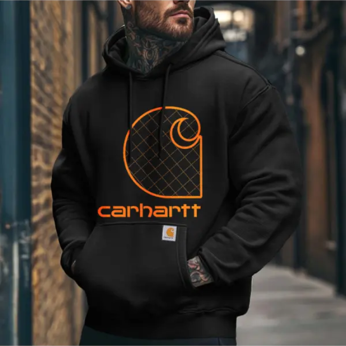 Men's Vintage Outdoor Print Hoodie Streetwear
