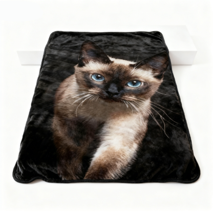 3D Cat Print Flannel Thick Blanket
