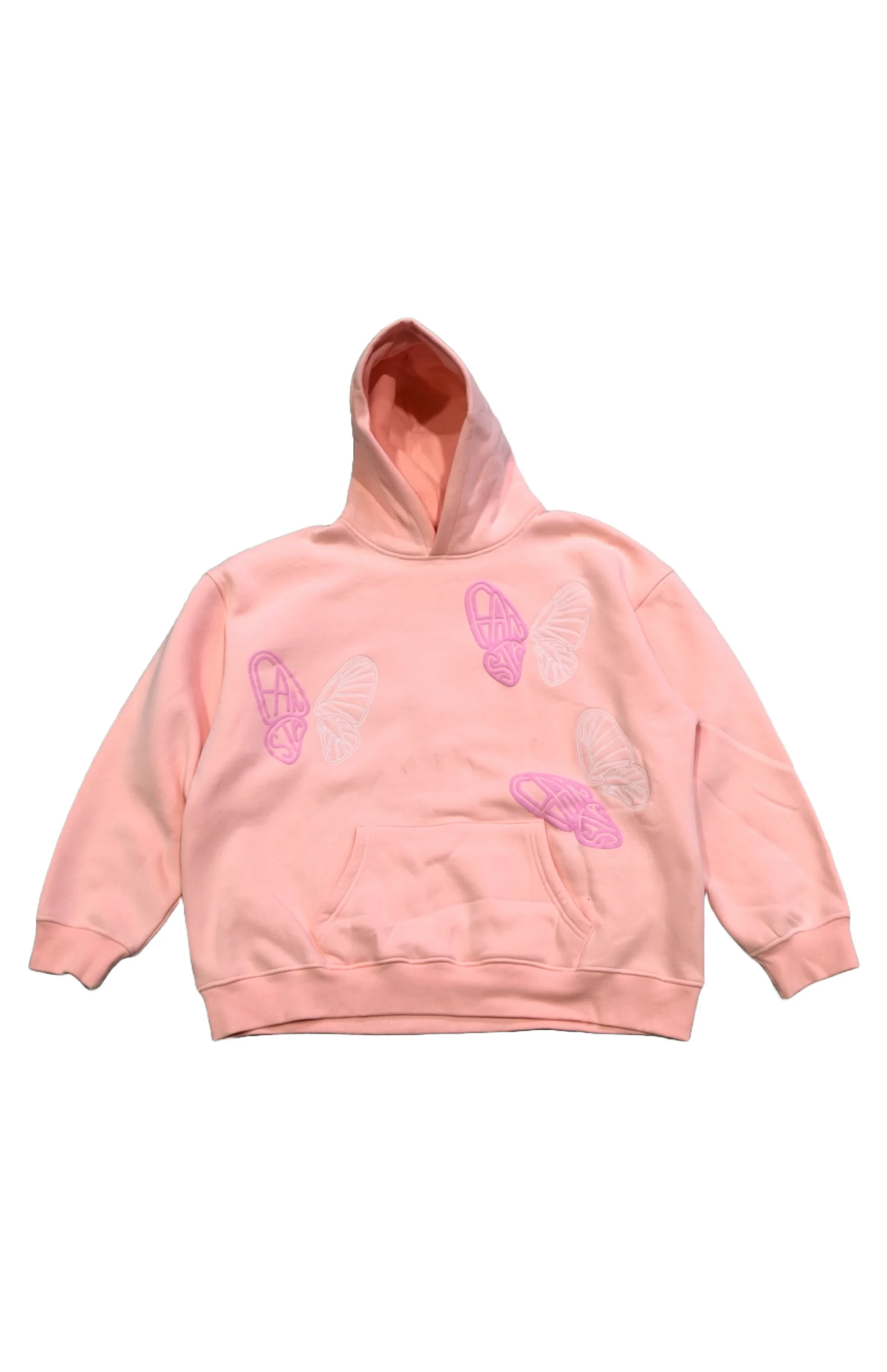 Women's Casual Long Sleeve Pink Butterfly Hoodie Sweatshirt