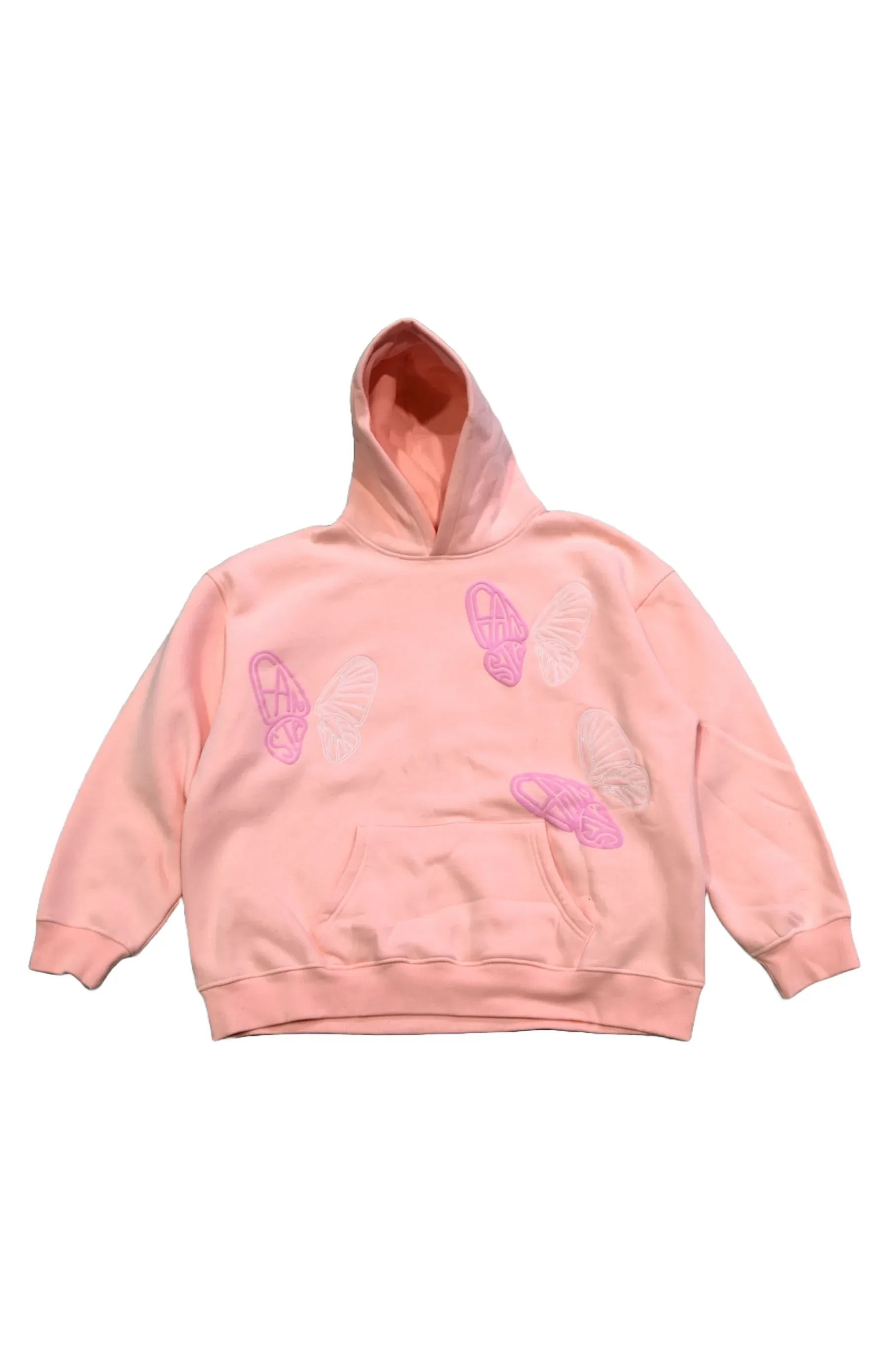 Women's Casual Long Sleeve Pink Butterfly Hoodie Sweatshirt
