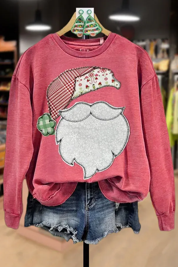 Christmas Santa Patch Sweatshirt