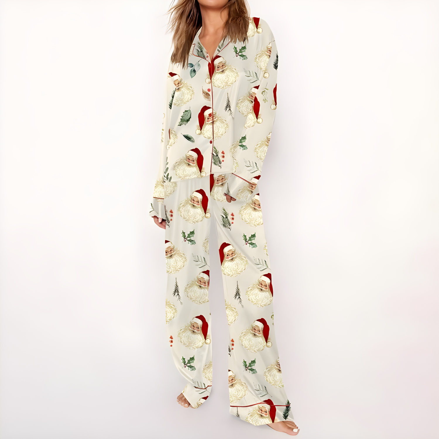 Vintage Santa Christmas Women's Pajama Set