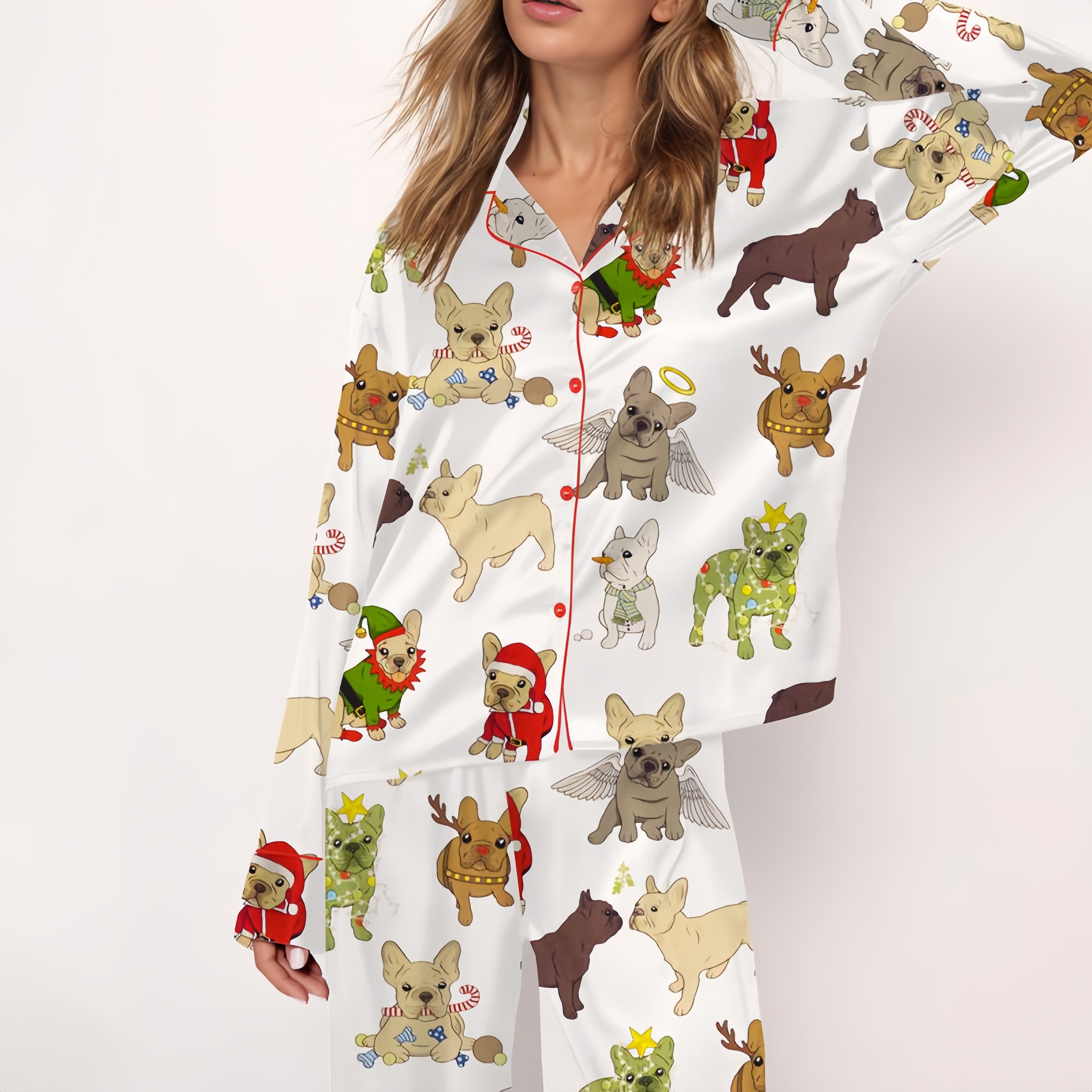 Christmas French Bulldog Women's Pajama Set