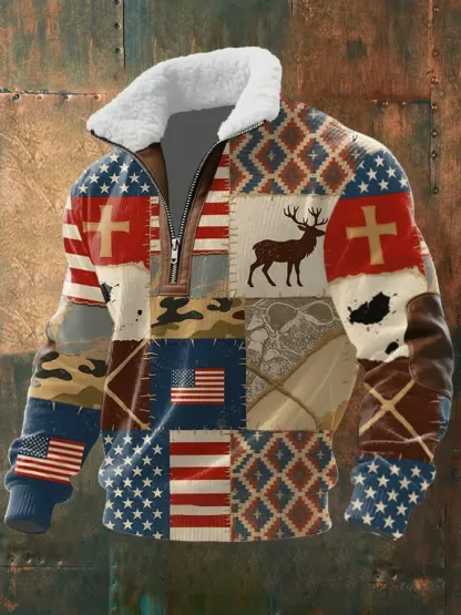 Men's Vintage Western Printed Casual Sweatshirt