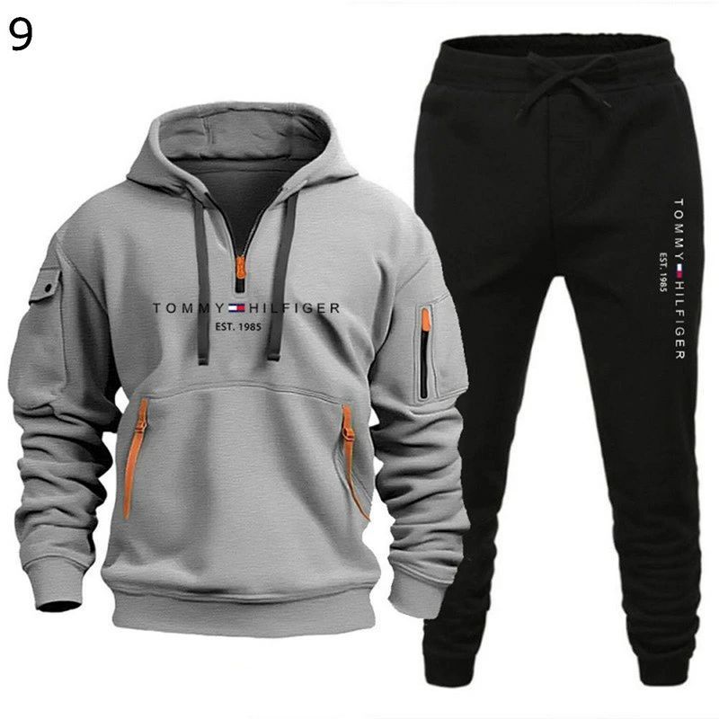 Men's 2-Piece Tracksuit Set, Fall Winter Outerwear