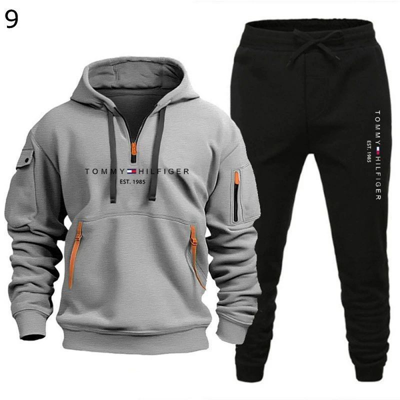 Men's 2-Piece Tracksuit Set, Fall Winter Outerwear